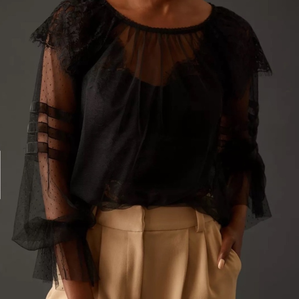 NWT Anthropologie Tulle Overshirt - Picture 5 of 10